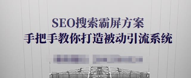 SEO搜索霸屏方案，手把手教你打造被动引流系统【视频课程】-副业金库