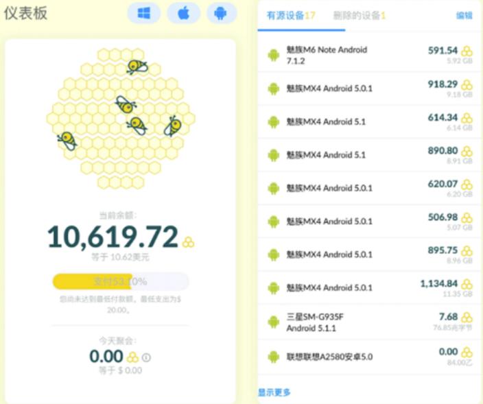 蜜蜂流量挂机自动赚美金项目,每天稳赚美金,稳定无限放大