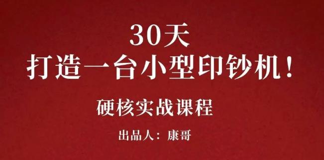 康哥30天打造一台小型印钞机:躺赚30万的项目完整复盘(视频教程)-副业金库