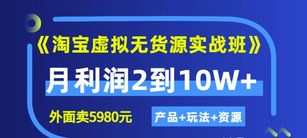 《淘宝虚拟无货源实战班》线上第四期：月利润2到10W （产品 玩法 资源)-副业金库