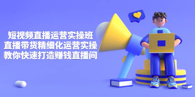 短视频直播运营实操班，直播带货精细化运营实操，教你快速打造赚钱直播间-副业金库