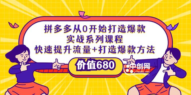 拼多多从0开始打造爆款实战系列课程：快速提升流量 打造爆款方法-副业金库