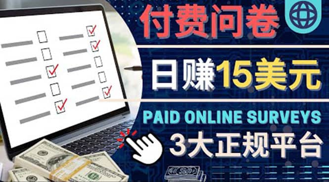 参与付费调查，利用自己的空闲时间完成问卷，适合新手的平台，日赚15美元-副业金库