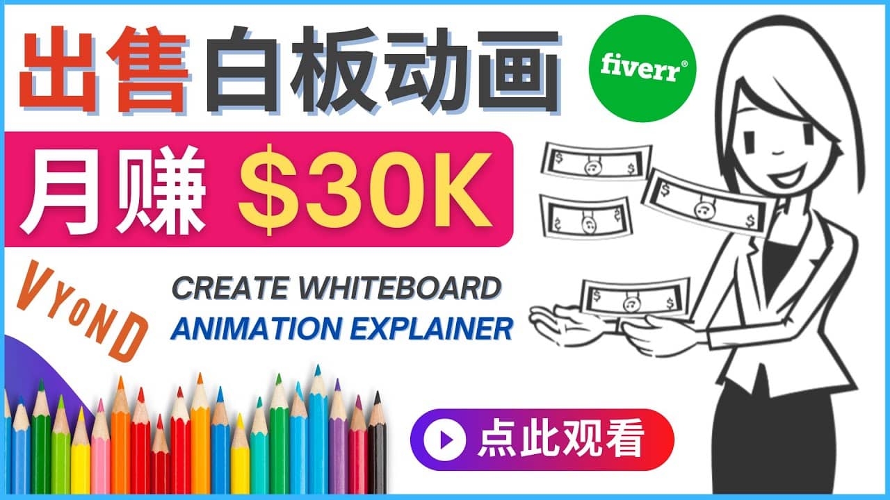 如何用最简单制作白板动画（WhiteBoard Animation）月赚3万美元-副业金库