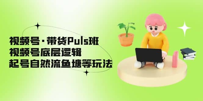 视频号·带货Puls班，视频号底层逻辑，起号自然流鱼塘等玩法-副业金库