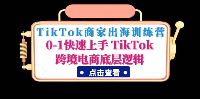 TikTok商家出海训练营：0-1快速上手 TikTok跨境电商底层逻辑(无水印)-副业金库