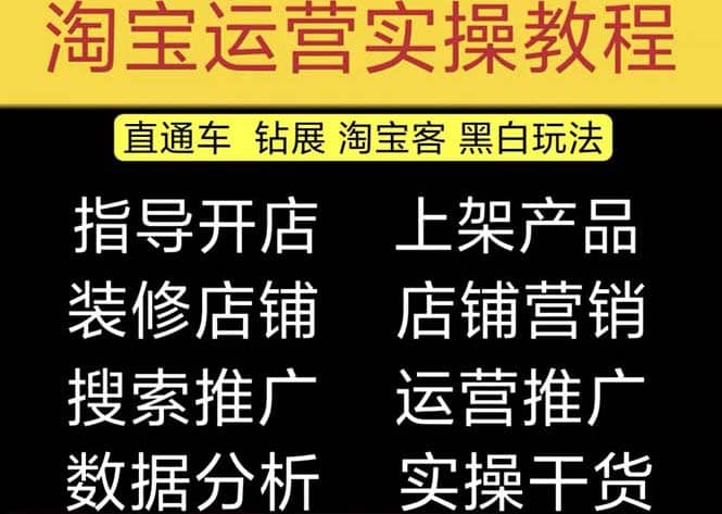 2023淘宝开店教程0基础到高级全套视频网店电商运营培训教学课程（2月更新）-副业金库
