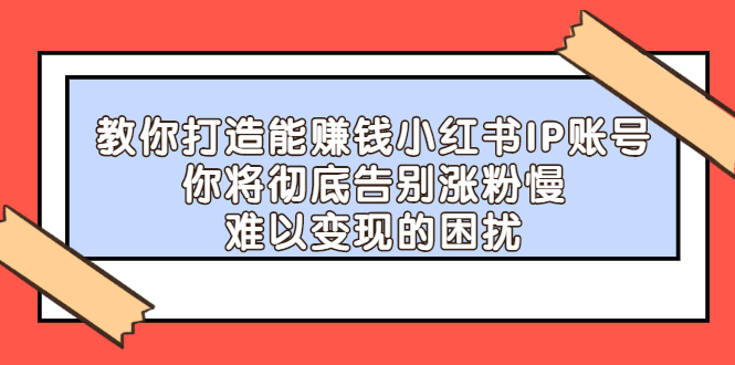 教你打造能赚钱小红书IP账号，了解透彻小红书的真正玩法-副业金库