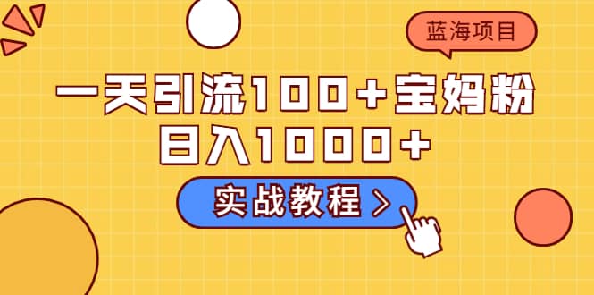 一天引流100 宝妈粉，日入1000 的蓝海项目（实战教程）-副业金库