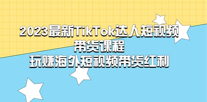 2023最新TikTok·达人短视频带货课程，玩赚海外短视频带货·红利-副业金库