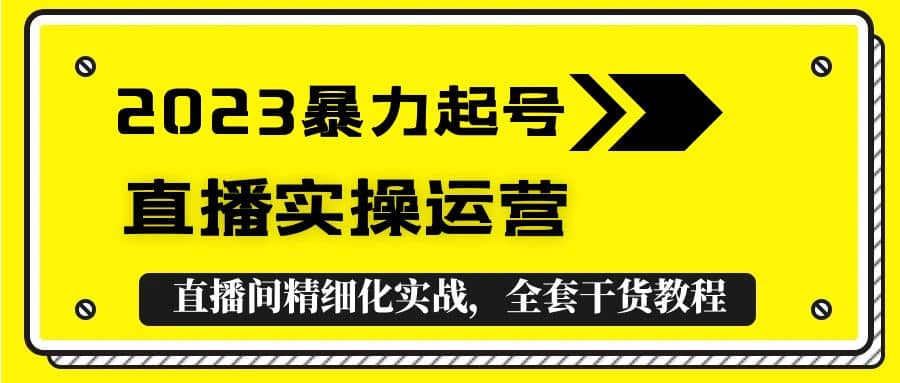 2023暴力起号 直播实操运营,全套直播间精细化实战,全套干货教程-副业金库