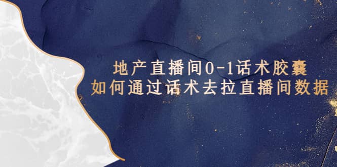 地产-直播间0-1话术胶囊，知道怎么通过话术去拉直播间数据-副业金库