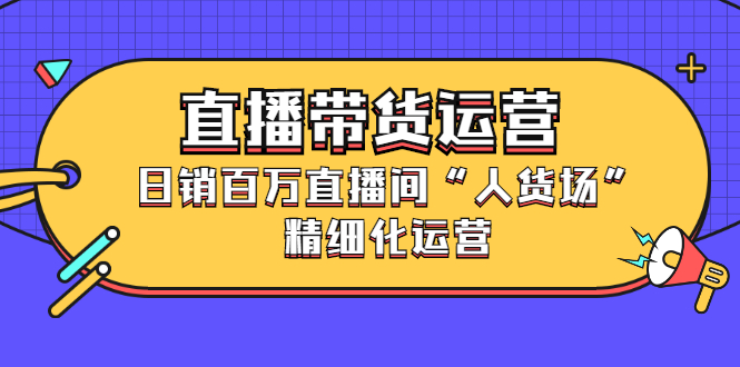直播带货运营，销百万直播间“人货场”精细化运营-副业金库