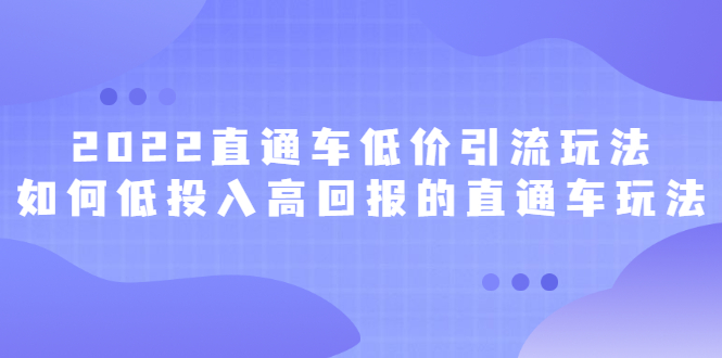 2022直通车低价引流玩法，教大家如何低投入高回报的直通车玩法-副业金库