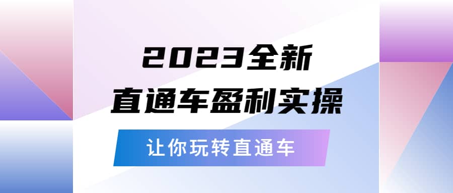 2023全新直通车·盈利实操：从底层，策略到搭建，让你玩转直通车-副业金库
