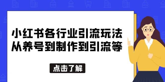 小红书各行业引流玩法，从养号到制作到引流等，一条龙分享给你-副业金库