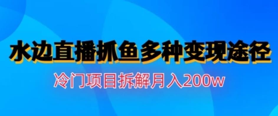 水边直播抓鱼，多种变现途径冷门项目，月入200w拆解【揭秘】-副业金库