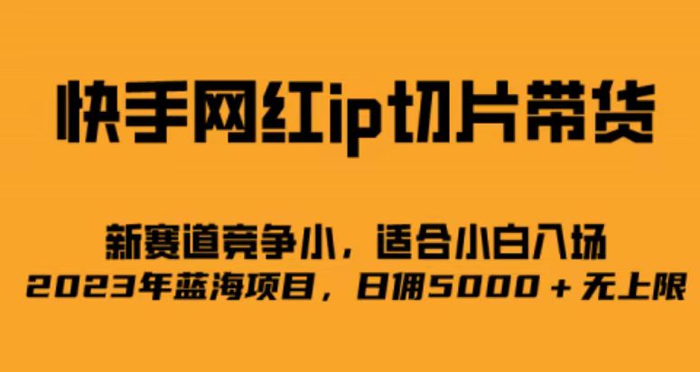 快手网红ip切片新赛道，竞争小事，适合小白 2023蓝海项目-副业金库