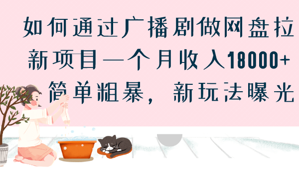 如何通过广播剧做网盘拉新项目一个月收入18000 ，简单粗暴，新玩法曝光-副业金库