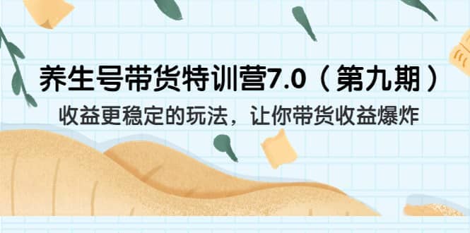 养生号带货特训营7.0（第九期）收益更稳定的玩法 让你带货收益爆炸（11节）-副业金库