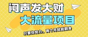 闷声发大财，大流量项目，月收益过3万，只要你努力，两个月就能翻身-副业金库
