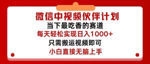 微信中视频伙伴计划，仅靠搬运就能轻松实现日入500+，关键操作还简单，...-副业金库
