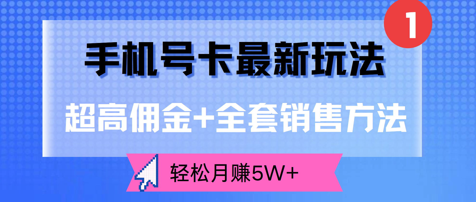超高佣金+全套销售方法，手机号卡最新玩法，轻松月赚5W+-副业金库