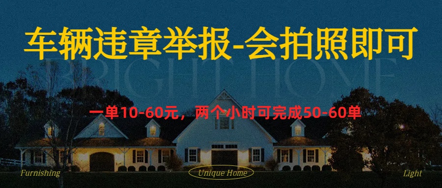 车辆违章举报得奖励-副业金库