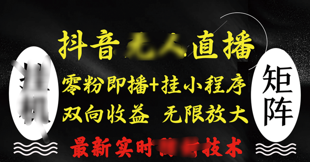 抖音无人直播最新独家玩法，小雪花+撸音浪双向收益，可矩阵放大-副业金库