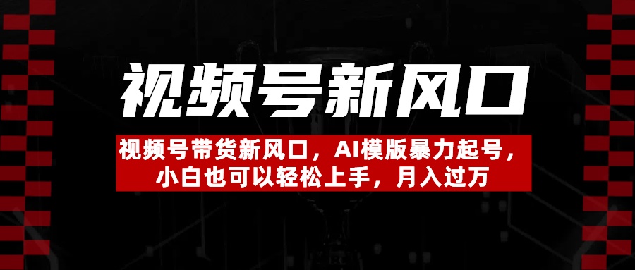 视频号带货新风口,AI模版暴力起号,小白也可以轻松上手,月入过万-副业金库