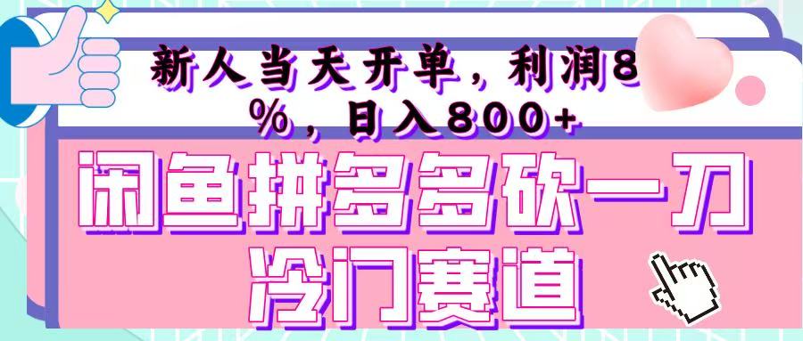 咸鱼拼夕夕砍一刀冷门暴力赛道，新人当天开单，利润百分之八十，日入 800+-副业金库