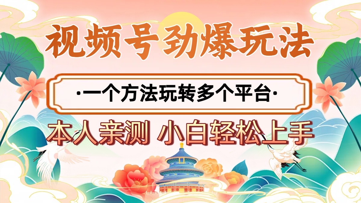 2025年视频号劲爆玩法,一个方法玩转多个平台 小白也能轻松上手-副业金库