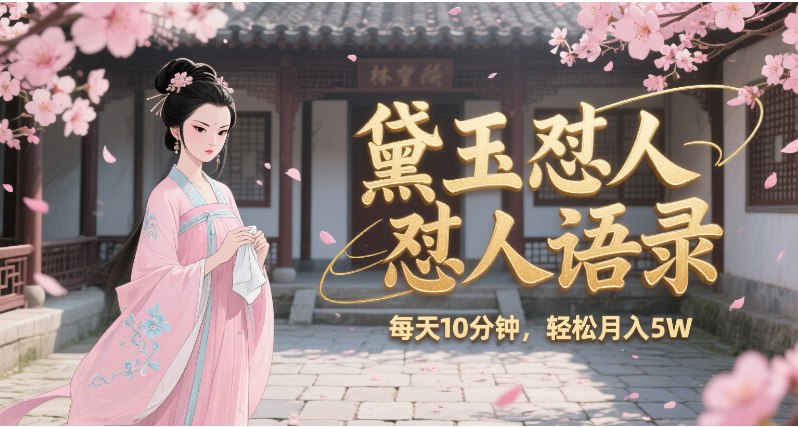 林黛玉怼人语录 怼人鸡汤  AI产出图片视频文案 每天十分钟 附提示词文案库  带书 带素材 带提示词 带虚拟资料 带徒弟 创作者分成 月入5W+-副业金库