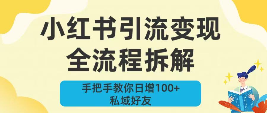 新手必看！小红书引流变现全流程拆解，手把手教你日增100+私域好友-副业金库