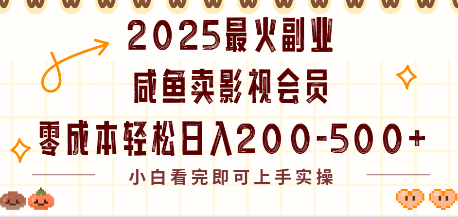 2025最火副业闲鱼卖vip影视会员，零成本日入200-500-副业金库