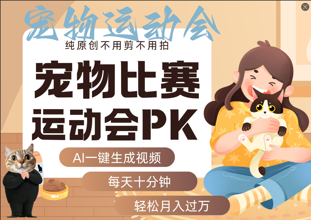 AI萌宠运动员跳水 射击  篮球  足球比赛   每天十分钟 附详细提示词文案库  代替做素材 卖提示词 卖虚拟资料  卖宠物产品 做宠物私人定制产品  带徒弟 带陪跑 卖课  创作者分成 月入5W+-副业金库