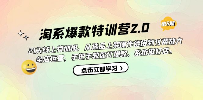 淘系爆款特训营2.0【第六期】从选品上架到付费放大 全店运营 打爆款 做好店-副业金库