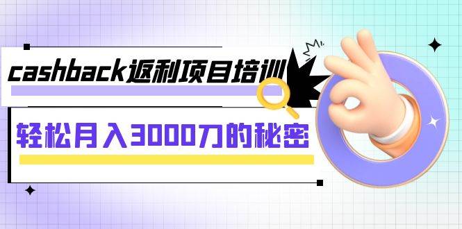 cashback返利项目培训：轻松月入3000刀的秘密（8节课）-副业金库