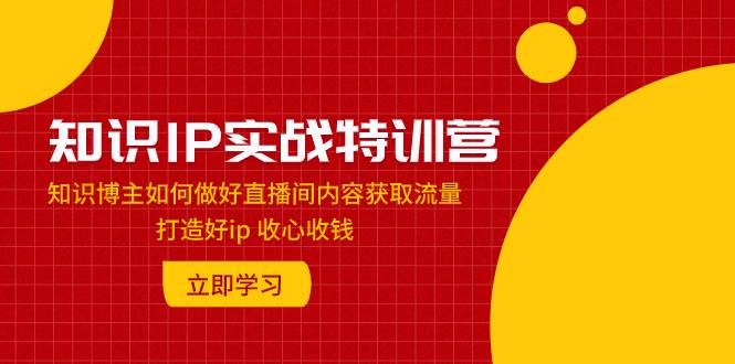 知识IP实战特训营：知识博主如何做好直播间内容获取流量 打造好ip 收心收钱-副业金库