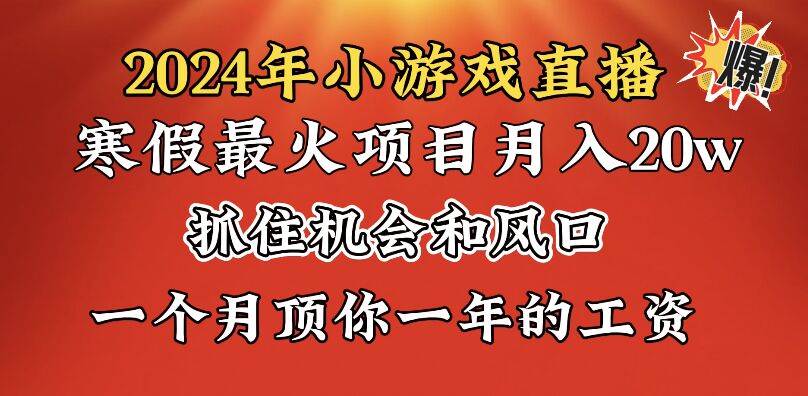 2024年寒假爆火项目，小游戏直播月入20w ，学会了之后你将翻身-副业金库