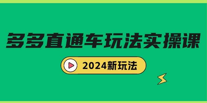 多多直通车玩法实战课,2024新玩法(7节课)-副业金库