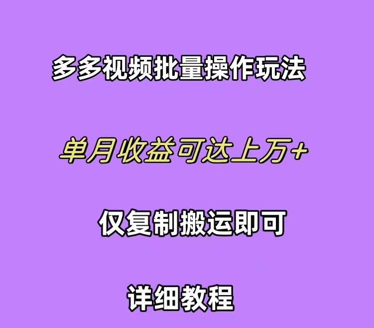 拼多多视频带货快速过爆款选品教程 每天轻轻松松赚取三位数佣金 小白必...-副业金库