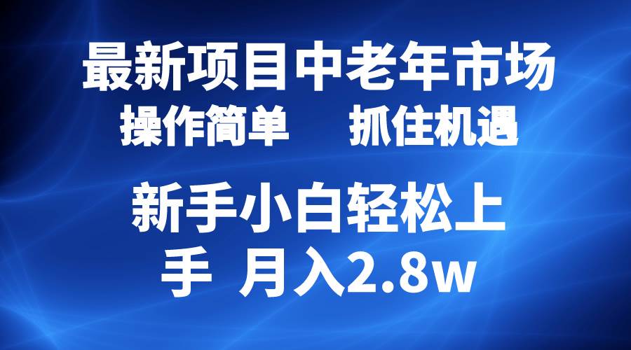 2024最新项目，中老年市场，起号简单，7条作品涨粉4000+，单月变现2.8w-副业金库