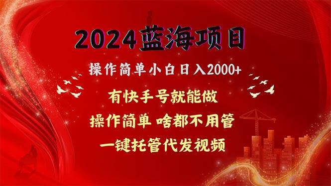 2024蓝海项目，网盘拉新，操作简单小白日入2000+，一键托管代发视频，...-副业金库