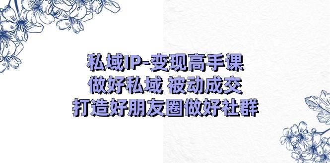 私域IP-变现高手课：做好私域 被动成交，打造好朋友圈做好社群（18节）-副业金库