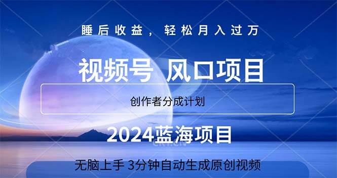 2024蓝海项目，3分钟自动生成视频，月入过万-副业金库